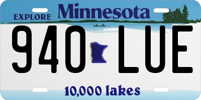 MN license plate 940LUE