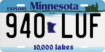 MN license plate 940LUF