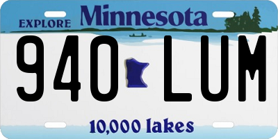 MN license plate 940LUM
