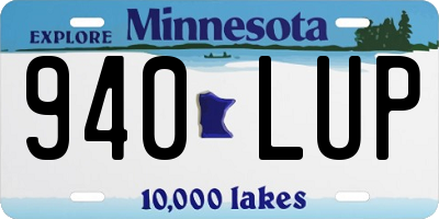 MN license plate 940LUP