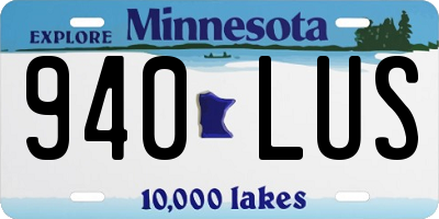 MN license plate 940LUS
