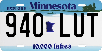 MN license plate 940LUT