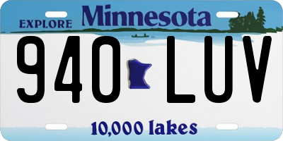 MN license plate 940LUV