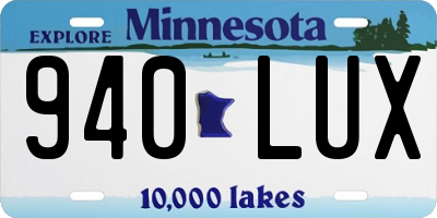 MN license plate 940LUX