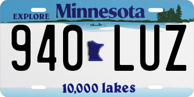 MN license plate 940LUZ
