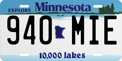 MN license plate 940MIE