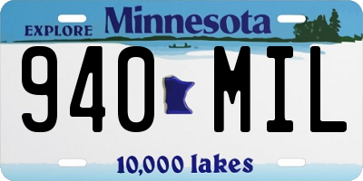 MN license plate 940MIL