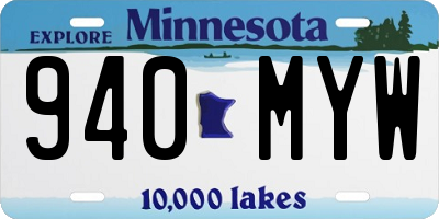 MN license plate 940MYW