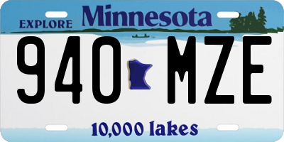 MN license plate 940MZE