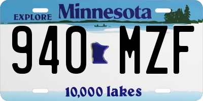 MN license plate 940MZF