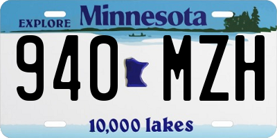 MN license plate 940MZH