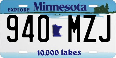MN license plate 940MZJ