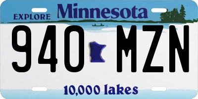 MN license plate 940MZN