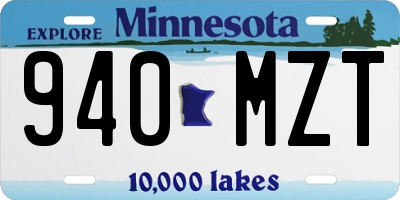 MN license plate 940MZT