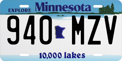 MN license plate 940MZV