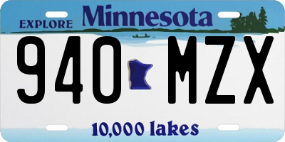 MN license plate 940MZX