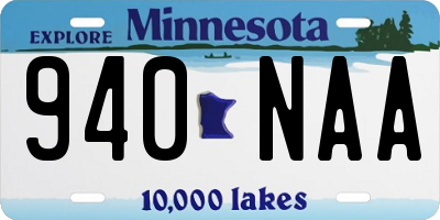 MN license plate 940NAA