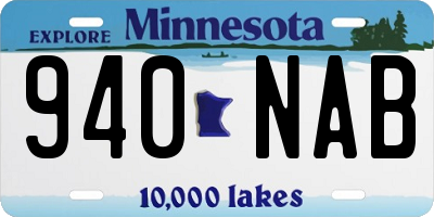 MN license plate 940NAB