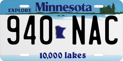 MN license plate 940NAC