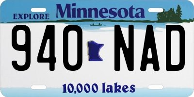 MN license plate 940NAD