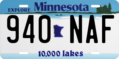 MN license plate 940NAF