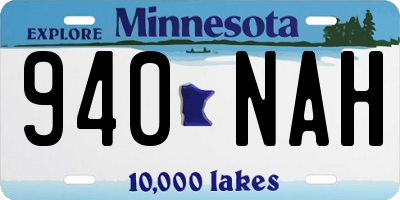 MN license plate 940NAH