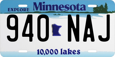 MN license plate 940NAJ