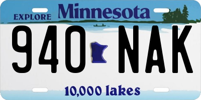 MN license plate 940NAK