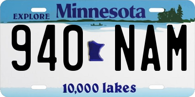 MN license plate 940NAM