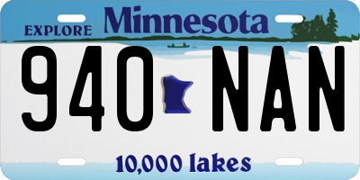 MN license plate 940NAN