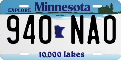 MN license plate 940NAO