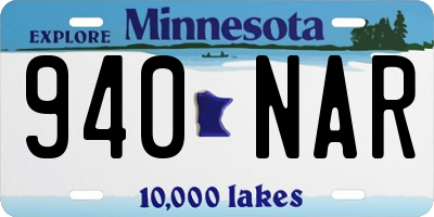 MN license plate 940NAR