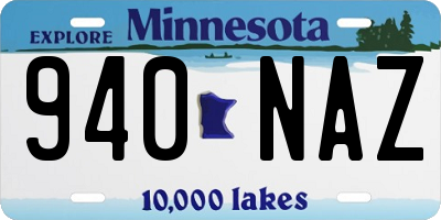 MN license plate 940NAZ