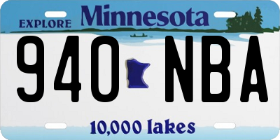 MN license plate 940NBA
