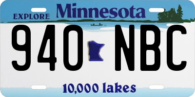 MN license plate 940NBC