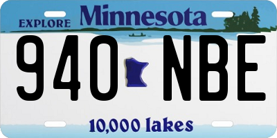 MN license plate 940NBE