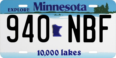 MN license plate 940NBF