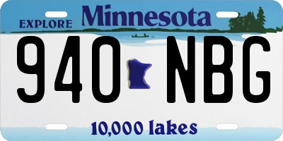 MN license plate 940NBG