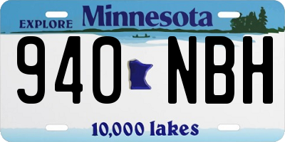 MN license plate 940NBH