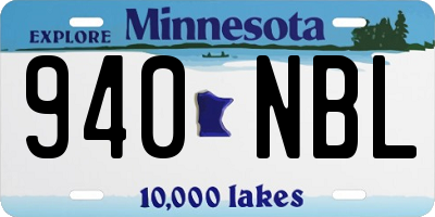 MN license plate 940NBL