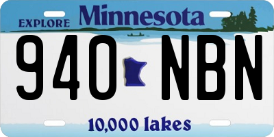 MN license plate 940NBN