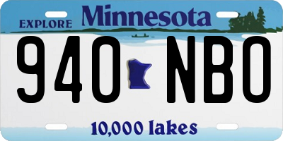 MN license plate 940NBO