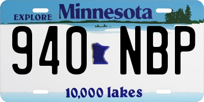 MN license plate 940NBP