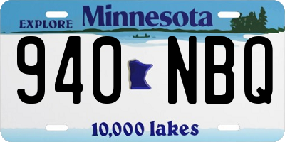 MN license plate 940NBQ