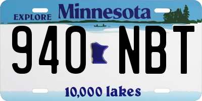 MN license plate 940NBT