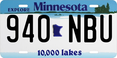 MN license plate 940NBU