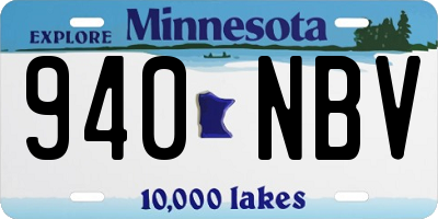 MN license plate 940NBV