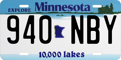 MN license plate 940NBY