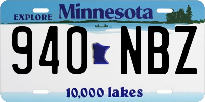 MN license plate 940NBZ