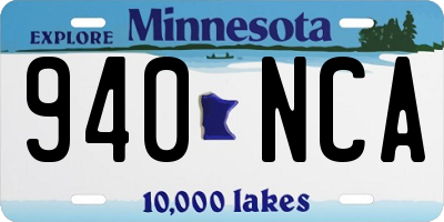MN license plate 940NCA